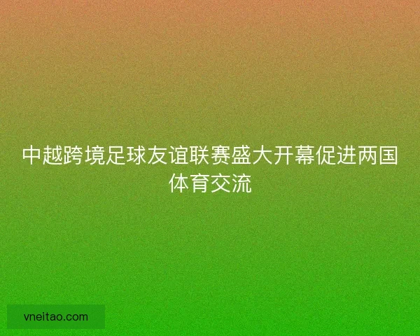 中越跨境足球友谊联赛盛大开幕促进两国体育交流