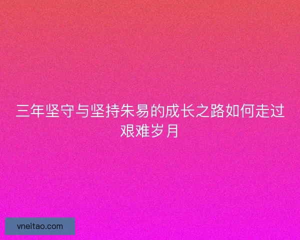 三年坚守与坚持朱易的成长之路如何走过艰难岁月