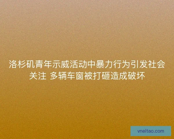 洛杉矶青年示威活动中暴力行为引发社会关注 多辆车窗被打砸造成破坏