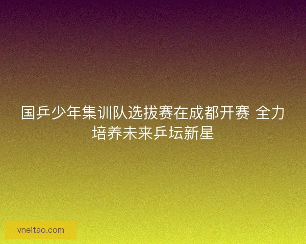 国乒少年集训队选拔赛在成都开赛 全力培养未来乒坛新星 国乒少年集训队选拔赛在成都开赛 全力培养未来乒坛新星